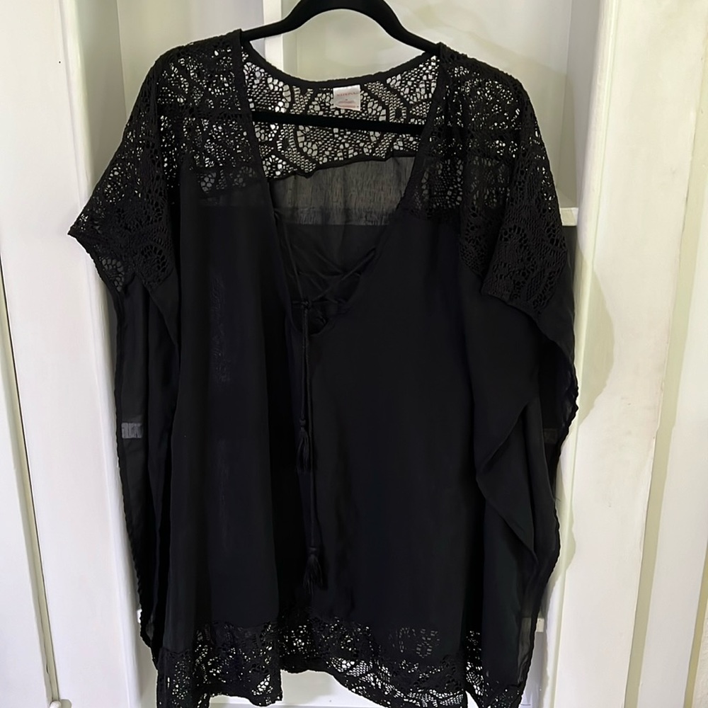Merona black swimsuit cover up- runs big